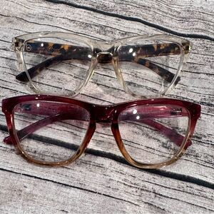Knockaround Premiums Stylish Clear and Red-Brown Readers 1.0 Magnification
